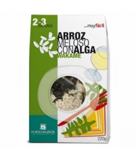 Arroz meloso con alga wakame 220gr. Porto-Muiños. 4un.