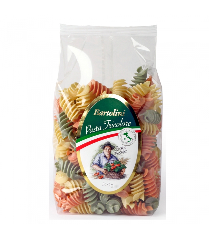 Fusilli Tricolor 500gr. Bartolini. 12un. Delicat Gourmet