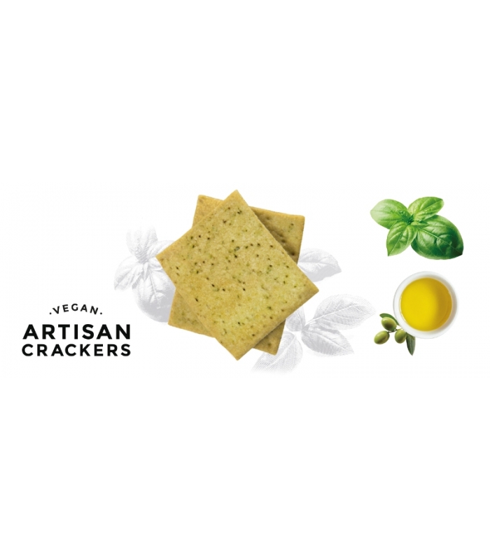 Artisan Crackers con Albahaca 130gr. Paul & Pippa. 10un. Delicat Gourmet