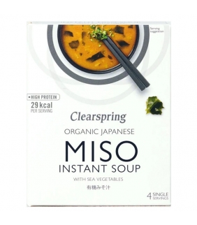 Sopa miso con algas 40gr. Clearspring. 8un. DelicatGourmet