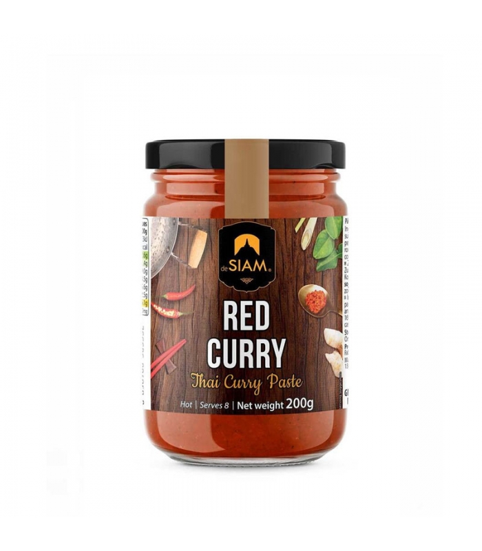 Pasta de Curry Rojo Picante Cristal 200gr. deSIAM. 6un.