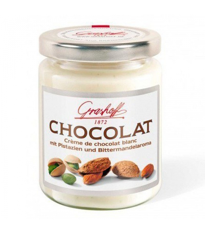 Crema de chocolate blanco con pistacho y almendra 250gr. Grashoff. 6un. Delicat Gourmet