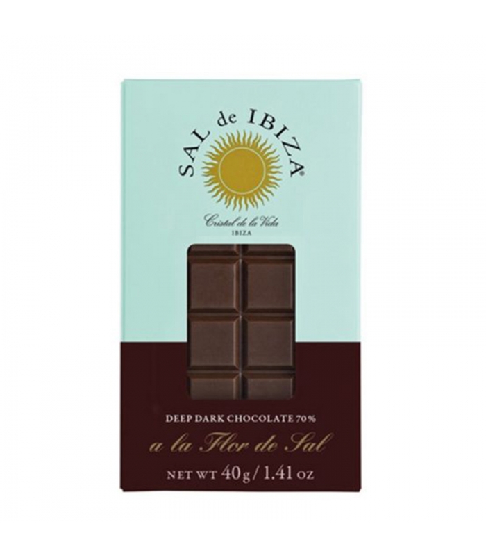 Mini Chocolate Negro con Flor de Sal 40gr. Sal de Ibiza. 12un. Delicat Gourmet