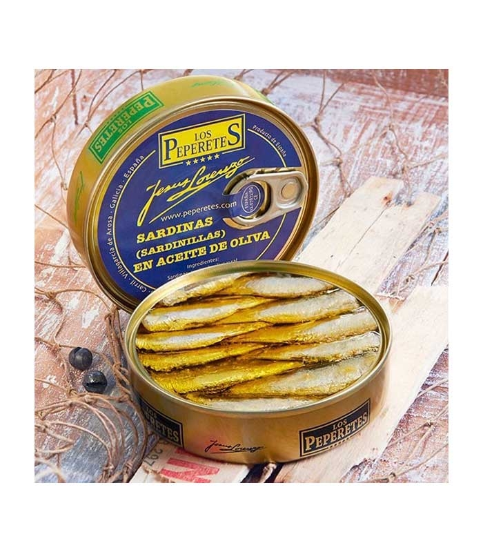 Sardinillas en Aceite de Oliva 120gr. Los Peperetes. 12un. Delicat Gourmet