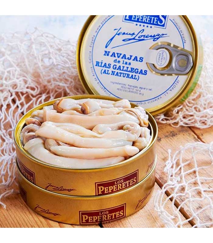 Navajas de las Rías Gallegas 120gr (6-8 piezas). Los Peperetes. 12un. Delicat gourmet