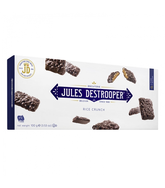 Biscuits Arroz crujiente recubiertos de Chocolate 100gr. Jules Destrooper. 12un. Delicat Gourmet