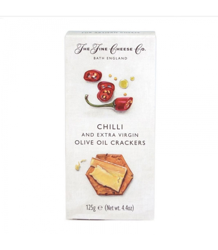 Crackers de AOVE y Chilli Rojo Picante 125gr. The Fine Cheese Co. 6un. Delicat Gourmet